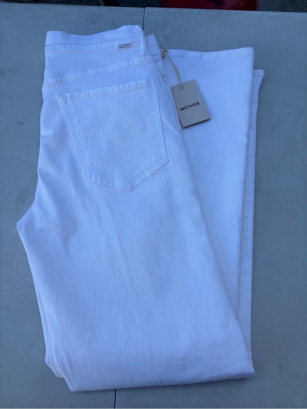 MOTHER White Straight-Leg Women’s Jeans
